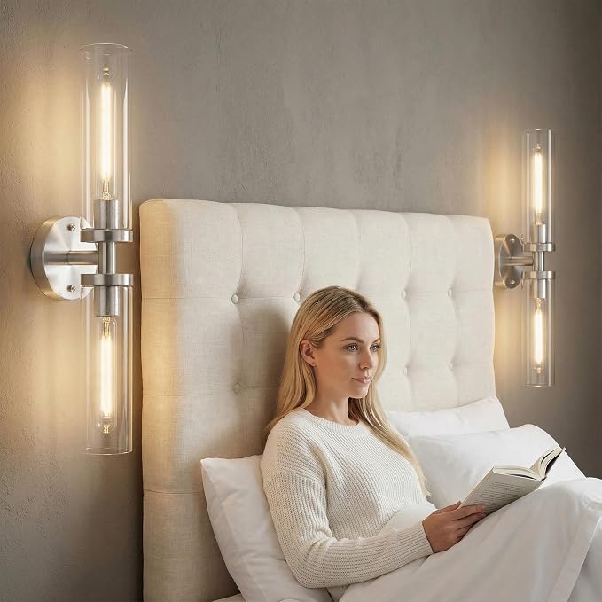 Wall Sconces 2-Pack, Hardwired Bathroom Light Fixtures, Modern Farmhouse Vanity - Image 6