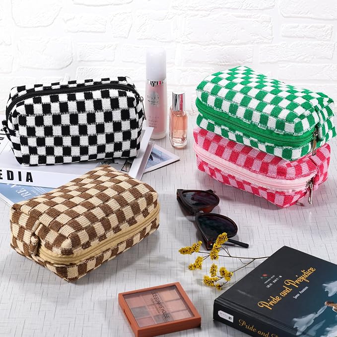 ZLFSRQ 4Pcs Checkered Pencil Case Cute Pencil Pouch - Image 2