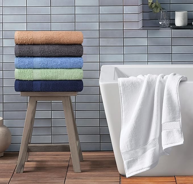 Towel and Linen Mart 100% Cotton 6 Pack Bath Towel Set, Quick Dry, Super - Image 2