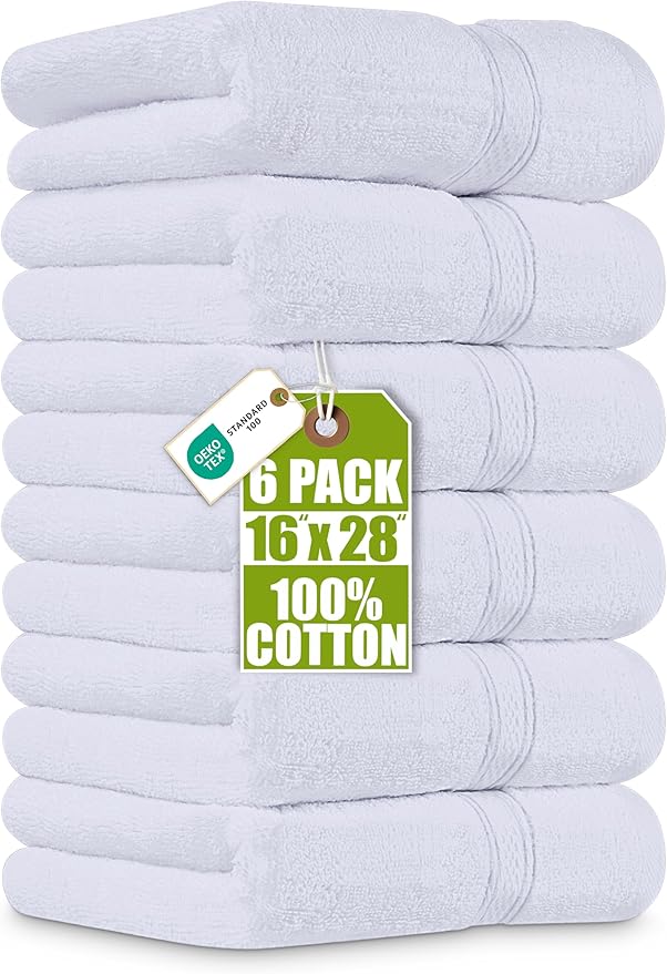Utopia Towels 6 Pack Premium Hand Towels Set, 16 by 28 inches, 100% Ring Spun by UTOPIATOWELS