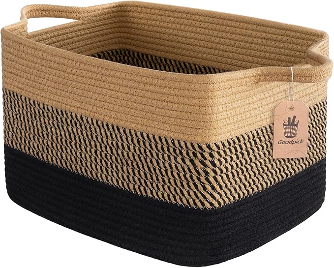 Goodpick Woven Storage Baskets for Organizing, Cotton Rope Organizer for Living by Goodpick