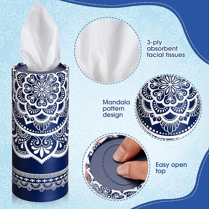 Outus 12 Pcs Mandala Car Tissues Cylinder Holder - Image 3