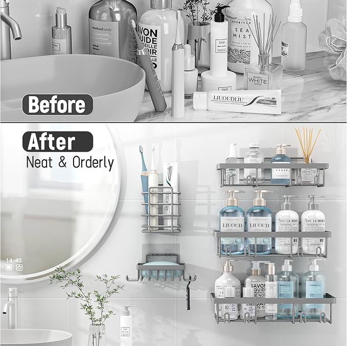 5 Pack Shower Caddy Organizer Rack Shelf - Image 6