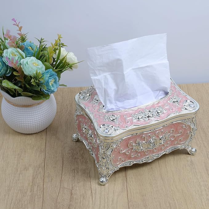 Geesatis Tissue Box Cover, Rectangle Tissue Box Holder, Rectangular Napkin - Image 5