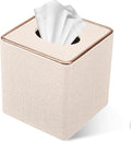 Tissue Box Cover, PU Leather Tissue Box Holder Square Box Covers by LADSTAG