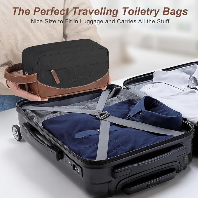 Travel Toiletry Bag for Men, Hanging Toiletry Organizer, Water Resistant - Image 6