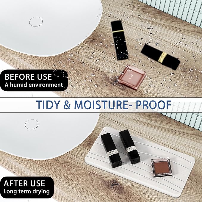 3PCS Water Absorbing Stone Tray, Fast Drying Stone Sink Tray, Stones Soap Trays - Image 3