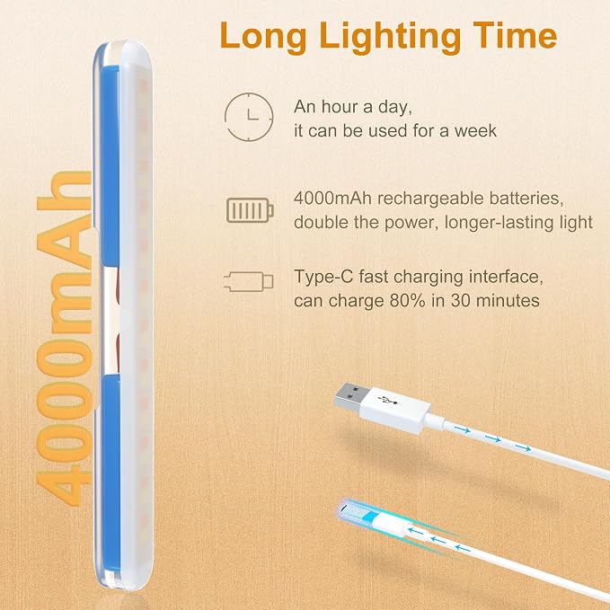 Vanity Light for Mirror with 4000mAh Rechargeable Battery, Touch Control - Image 2