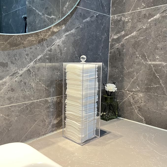 Acrylic Clean Pad Storage Box for Clean Skin Club, Cotton Pad Dispenser - Image 2