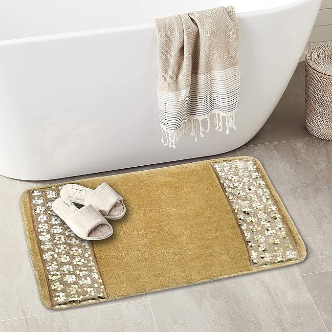Zahari Home Sinatra Modern Bathroom Rug Classic Luxury Bath Rug Contemporary - Image 2