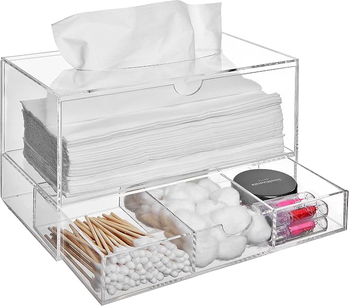 MyGift Modern Clear Acrylic Facial Tissue Dispenser Holder by MyGiftHome