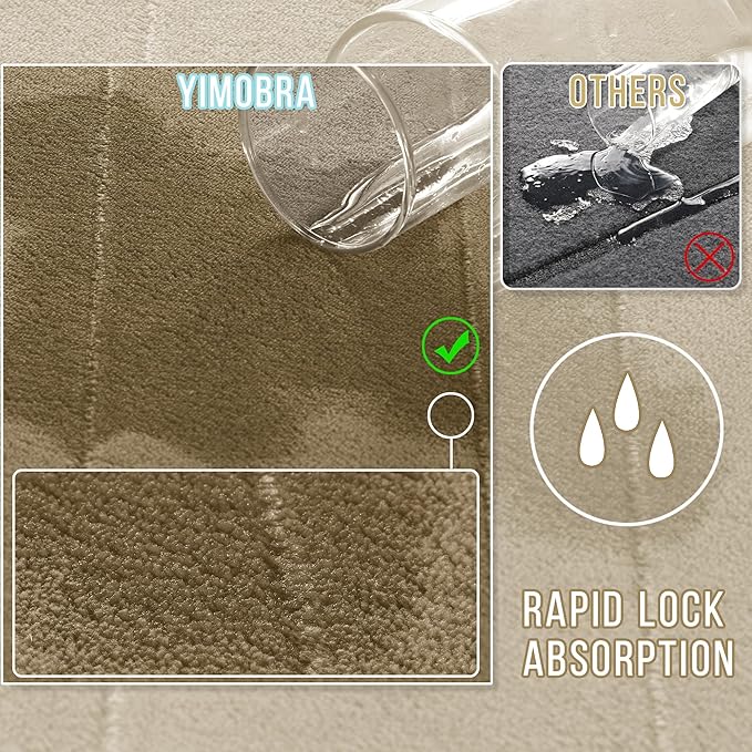 Yimobra Large Bath Mat Set 2 Piece- Super Soft Absorbent Quick Dry Memory Foam - Image 4