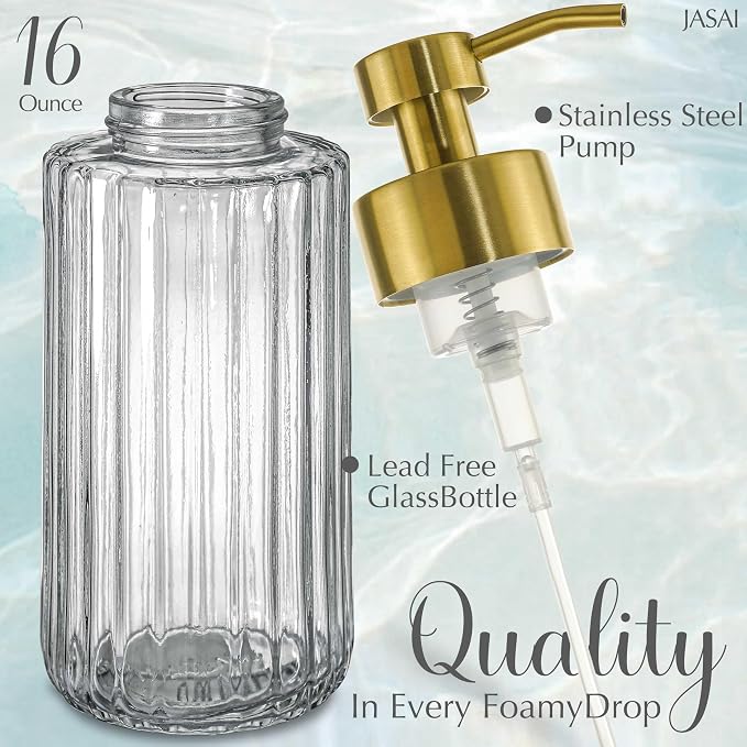 JASAI 16Oz Glass Foaming Soap Dispenser - Image 2