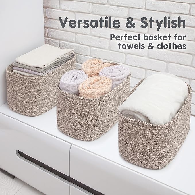 CHAT BLANC Cotton Rope Baskets for Organizing | Storage Baskets for Shelves | - Image 7