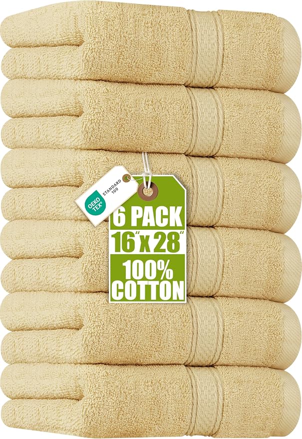 Utopia Towels 6 Pack Premium Hand Towels Set, 16 by 28 inches, 100% Ring Spun by UTOPIATOWELS