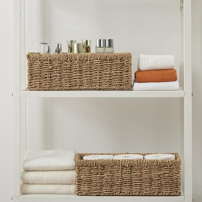 Vagusicc Wicker Storage Basket, Hand-Woven Seagrass Wicker Baskets - Image 6