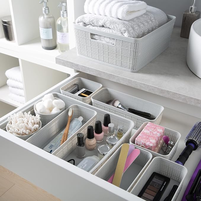 Simplify 10 Piece Organizing Set | Multiple Size Bins | Multipurpose | Office | - Image 11
