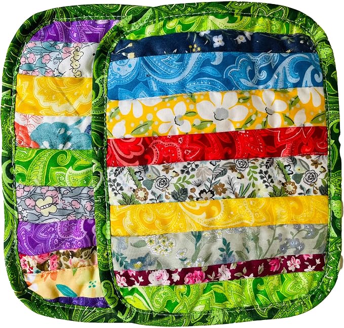 Rectangle Pot Holders for Kitchen hot Pads 100% Cotton Set of 2 Heat Resistant by newamishquilt