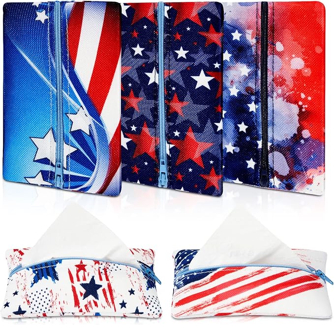 5 Pieces Tissues Purse Pocket Tissue Holder Reusable Travel Tissue Pouch Fabric by Sherr