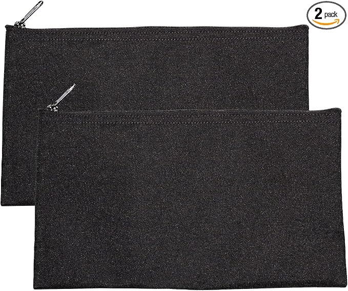 Multipack of 2 Compact Zipper Cloth Pouches, Zipper Bag, Travel Toiletry by CardinalBagSupplies