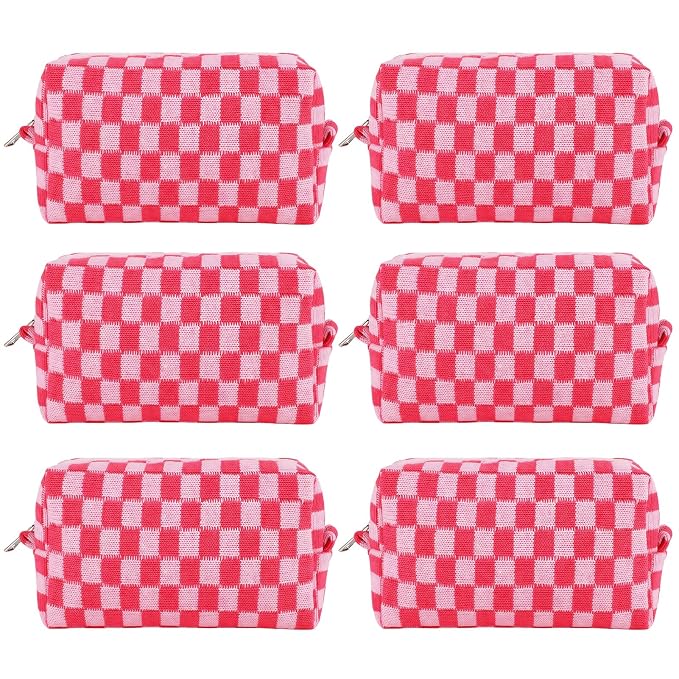 ZLFSRQ 6Pcs Checkered Pencil Case Cute Pencil Pouch by ZLFSRQ