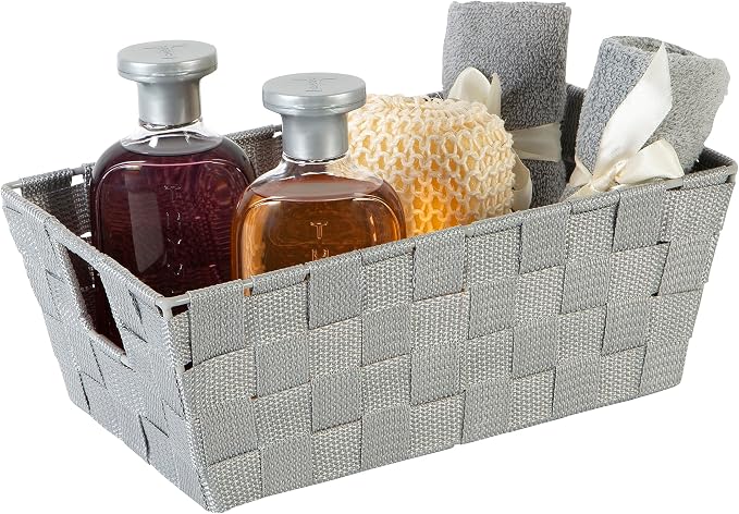 Simplify 2 Pack Small Woven Storage Shelf Basket | Organization | Bathroom | - Image 4