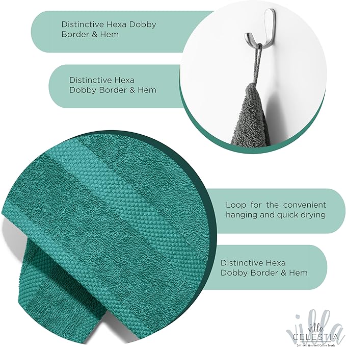 100% Cotton Bath Towel Set of 12-4 Bath Towels, 4 Hand Towels, 4 Wash Cloths - Image 5