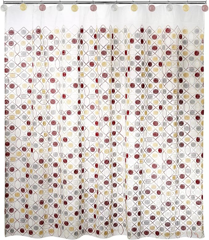 Zahari Home 13pc Sedona Sheer Shower Curtain Set Sheer Shower Curtain & 12 - Image 2