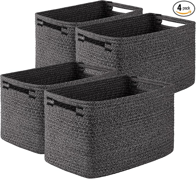 Storage Baskets for Organizing, Woven Decorative Baskets for Shelves by OIASKET