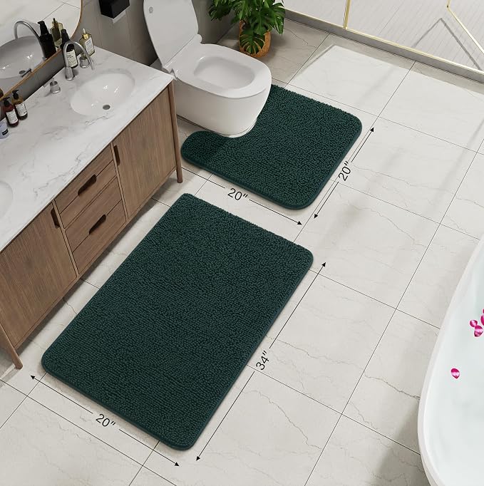 AROGAN Bathroom Rug Sets 2 Piece, Washable Bath Rug Set, Absorbent Soft Non - Image 3