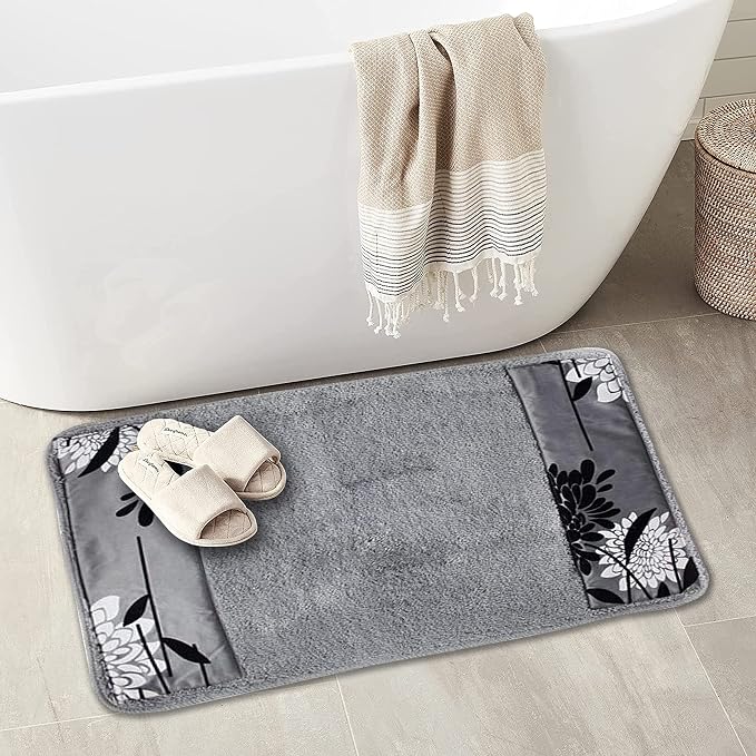 Zahari Home Erica Bathroom Rug Luxury Bath Rug Washable Beautiful Shower Mat - Image 2