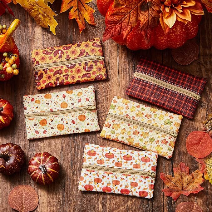 Sherr 5 Pieces Tissues Purse Pocket Tissue Holder Reusable Travel Tissue Pouch - Image 2