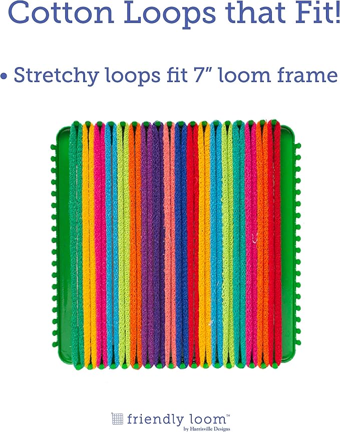 Friendly Loom | 7” Traditional-Sized Multicolor Potholder Weaving Loops | Craft - Image 5