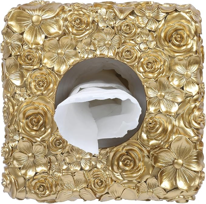 Hymmah Modern Square Tissue Box Cover Holder, Bathroom Accessories Decor Unique - Image 3