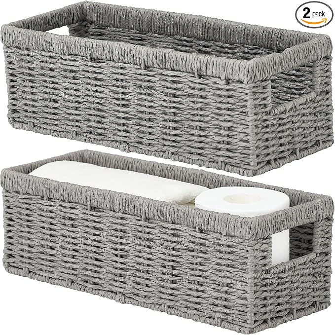 Vagusicc Wicker Storage Basket, Paper Rope Wicker Baskets by Vagusicc