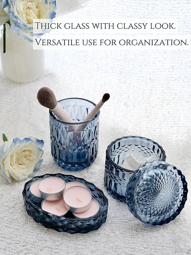 Blue Bathroom Accessories Set, Hand Soap Dispenser, Soap Dish, Toothbrush - Image 4