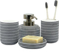 ZCCZ Black and White Bathroom Accessories Set, 4 Pieces by zccz
