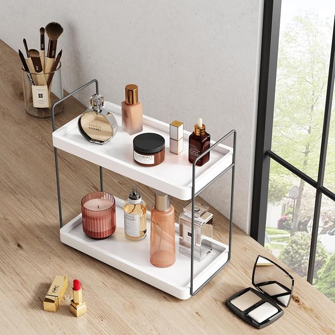 Forbena White Bathroom Organizer Countertop, Kitchen Counter Shelf Organizer - Image 6
