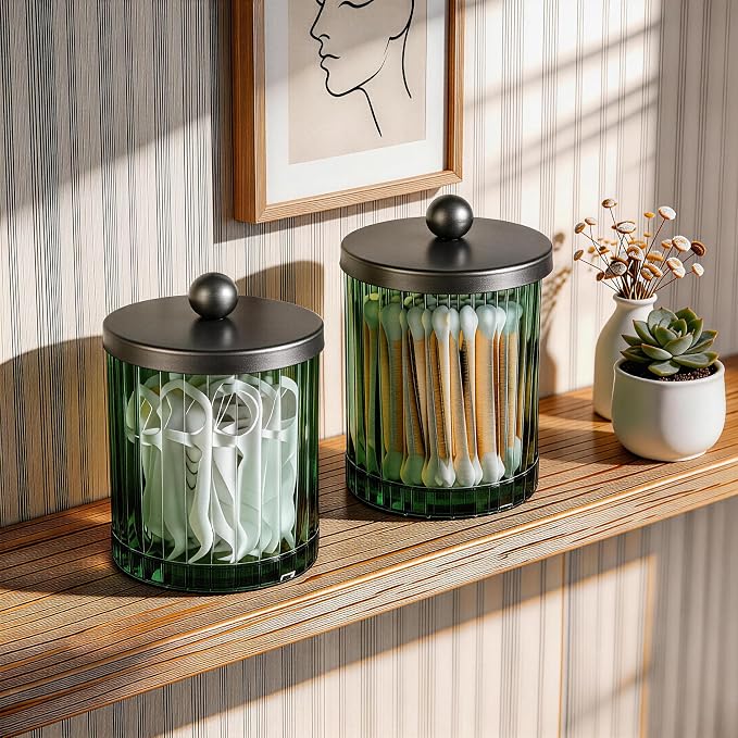 Amolliar Sage Green Glass Apothecary Jar - Image 7