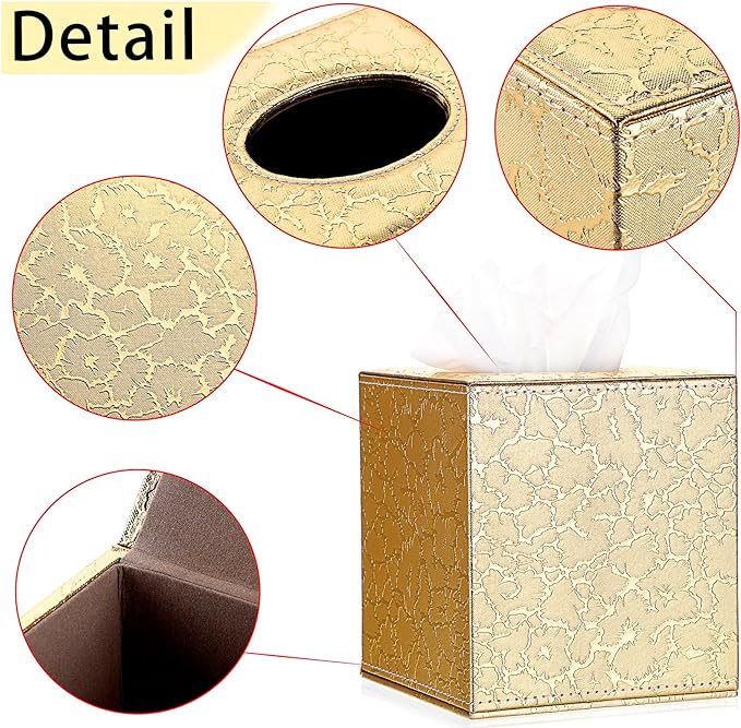 Sumnacon Square Leather Tissue Box Cover - Image 4
