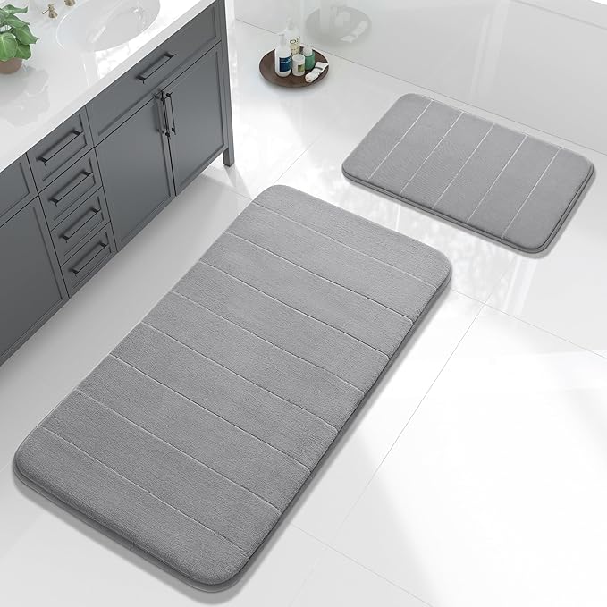 Yimobra Large Bath Mat Set 2 Piece- Super Soft Absorbent Quick Dry Memory Foam by Yimobra