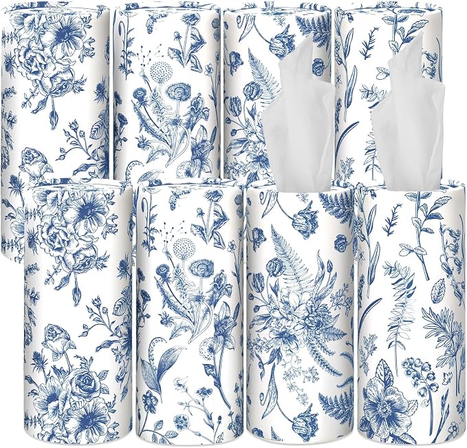 Zonon 8 Pcs Vintage Floral Round Tissues Box Car Holder by Zonon