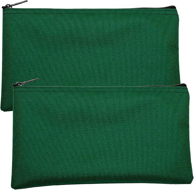 Multipack of 2 Compact Zipper Cloth Pouches, Zipper Bag, Travel Toiletry by CardinalBagSupplies