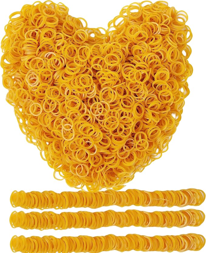 Rubber Bands mini 2000pcs rubber band yellow 0.5inch small Rubber Band Mini by AIWOQI