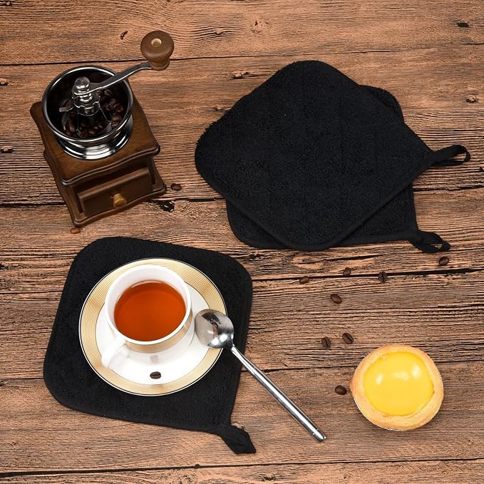 100% Cotton Kitchen Everyday Basic Terry Pot Holder Heat Resistant Coaster - Image 7