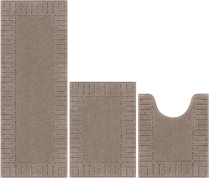 Pauwer Bathroom Rugs Sets 3 Piece Bathroom Shower Rugs - Image 8