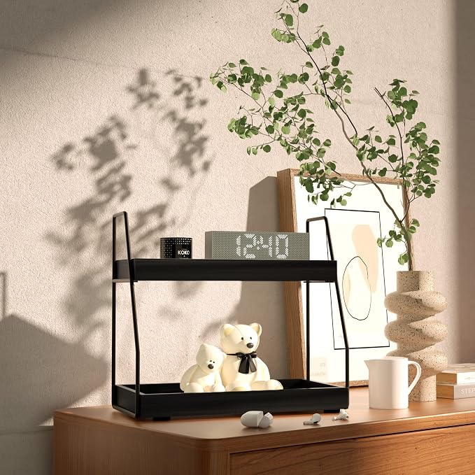 ZGO 2-Tier Modern Bathroom Counter Organizer, Wooden Sink Organizer Shelf - Image 5