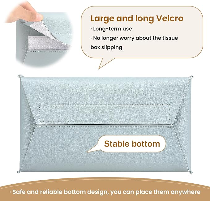 Long Tissue Box Cover, PU Leather Tissue Holder Rectangle, Facial Paper - Image 3