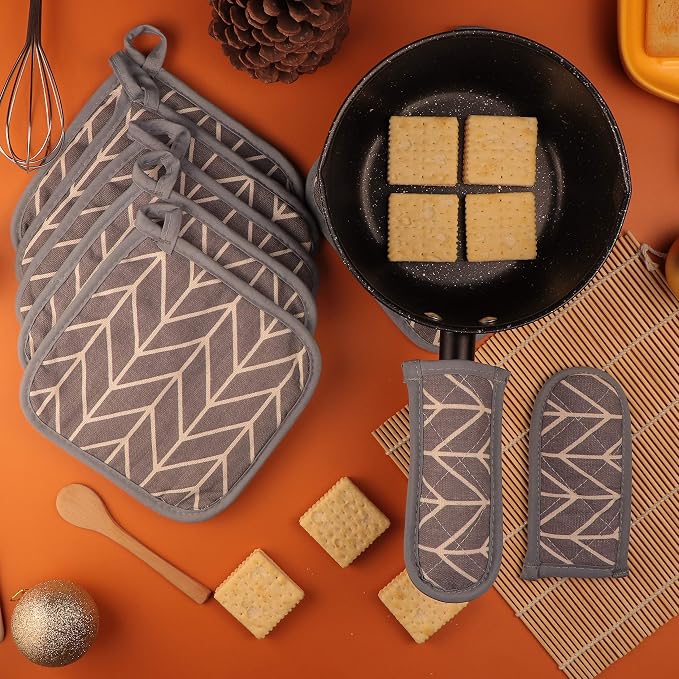 Heat Resistant Potholders Hot Pads-6 Kitchen Pot Holders Set - Image 6