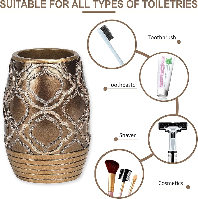 Zahari Home 4pc Spindle Stylish Bathroom Accessories Set Bathroom Soap Dispenser - Image 5